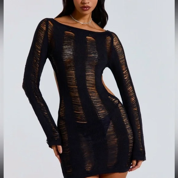 【JADED LONDON】UK発 UMBRA SHREDDED MINI ドレス トップスにも JADED LONDON】UK発 UMBRA SHREDDED MINI ドレス トップスにも